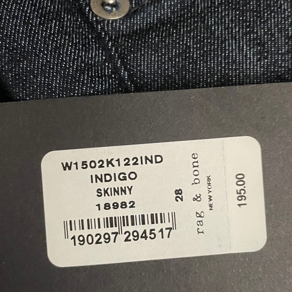 rag & bone Indigo Mid-Rise Skinny Jeans - Picture 7 of 7